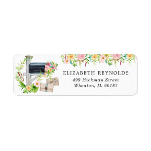 Floral Bridal Shower by Mail Return Address