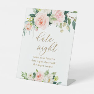 Floral Bridal Shower Date Night Ideas Sign