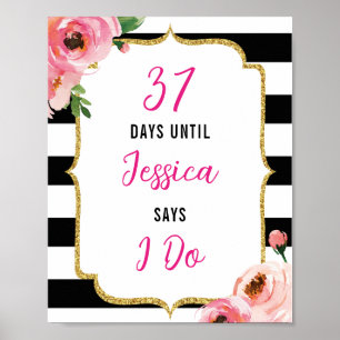 Floral Bridal Shower Days Until I Do Sign