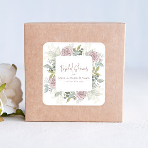 Floral Bridal Shower Dusty Rose Botanical Flower Napkin