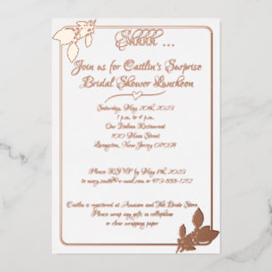 Floral Bridal Shower, Elegant White, Rose Gold