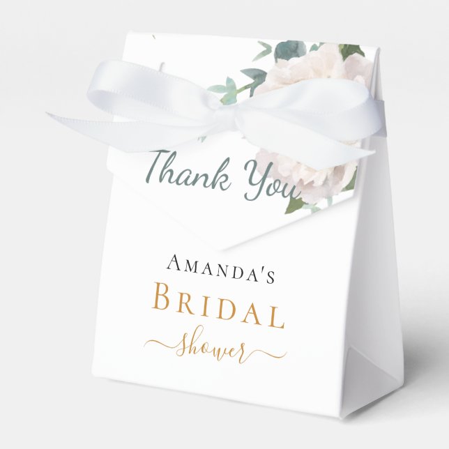 Floral Bridal Shower eucalyptus thank you Favour Box (Front Side)