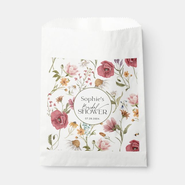 Floral Bridal Shower  Favour Bags (Front)