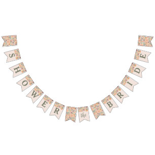 Floral Bridal Shower Flag Banner
