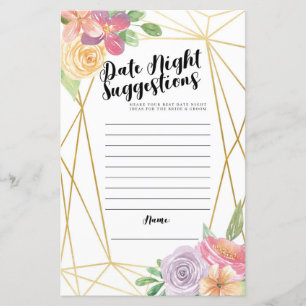 Floral Bridal Shower Games Date Night Suggestions