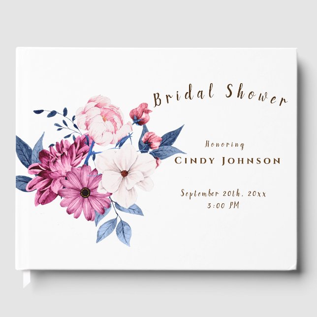 Floral Bridal Shower Guest Book (Front)