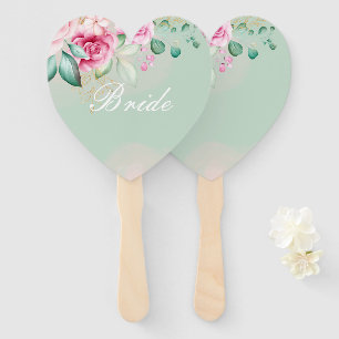Floral bridal shower  hand fan
