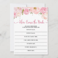 Floral Bridal Shower here Comes the bride Game