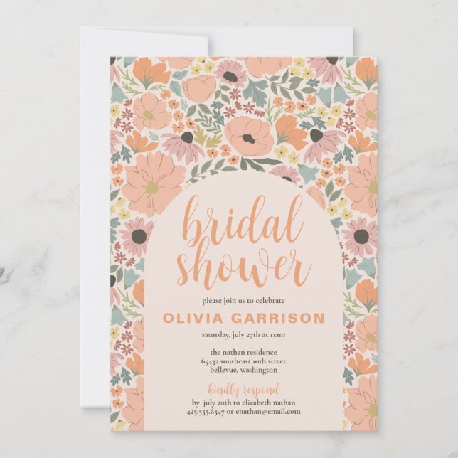 Floral Bridal Shower Invitation (Front)