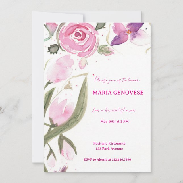 Floral Bridal Shower Invitation (Front)