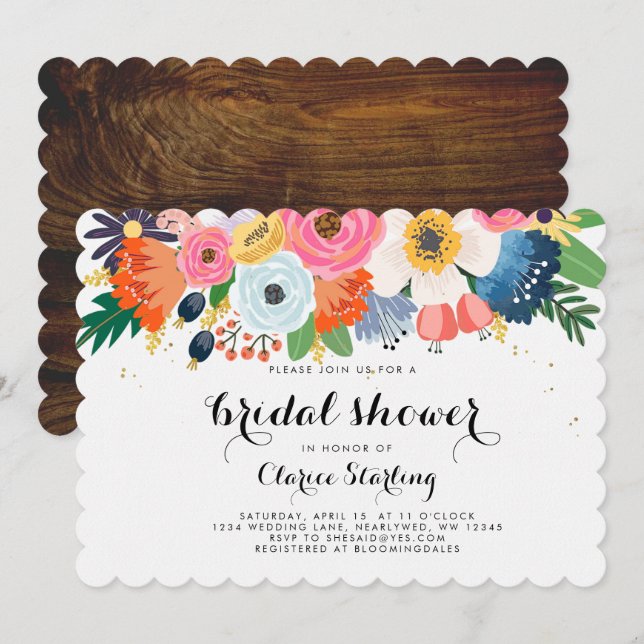 Floral Bridal Shower Invitation (Front/Back)
