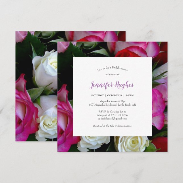 Floral Bridal Shower Invitation (Front/Back)