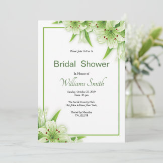 Floral Bridal Shower Invitation Card Template