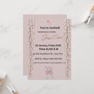 Floral Bridal Shower Invitation Custom Name & De