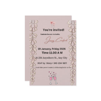 Floral Bridal Shower Invitation | Custom Name & De