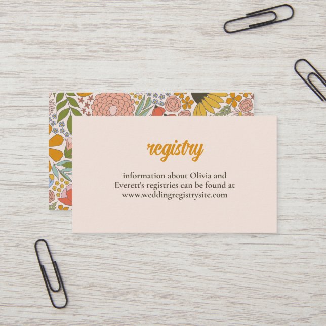 Floral Bridal Shower Invitation Insert (Front/Back In Situ)