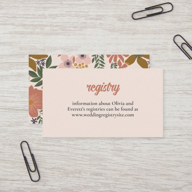 Floral Bridal Shower Invitation Insert (Front/Back In Situ)