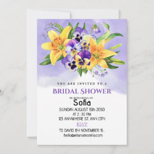 Floral Bridal Shower Invitation - Lily and Pansy