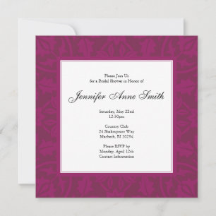Floral Bridal Shower Invitation - Magenta