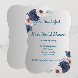 Floral bridal shower invitation,modern,boho. invitation