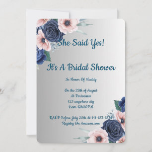 Floral bridal shower invitation,modern,boho. save the date