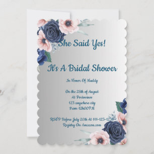 Floral bridal shower invitation,modern,boho. save the date