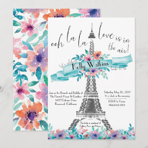 Floral Bridal Shower Invitation - Paris