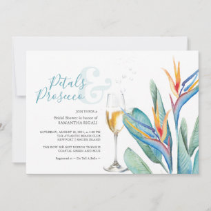 Floral Bridal Shower Invitations Petals & Prosecco