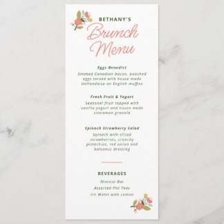 Floral Bridal Shower Menu