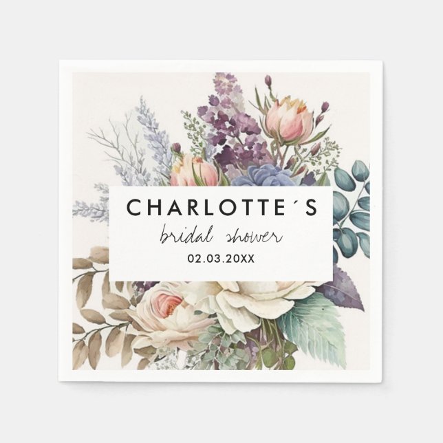 Floral Bridal Shower   Napkin (Front)