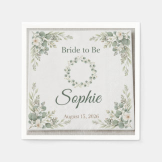 Floral Bridal Shower Napkins – Custom Engagement P