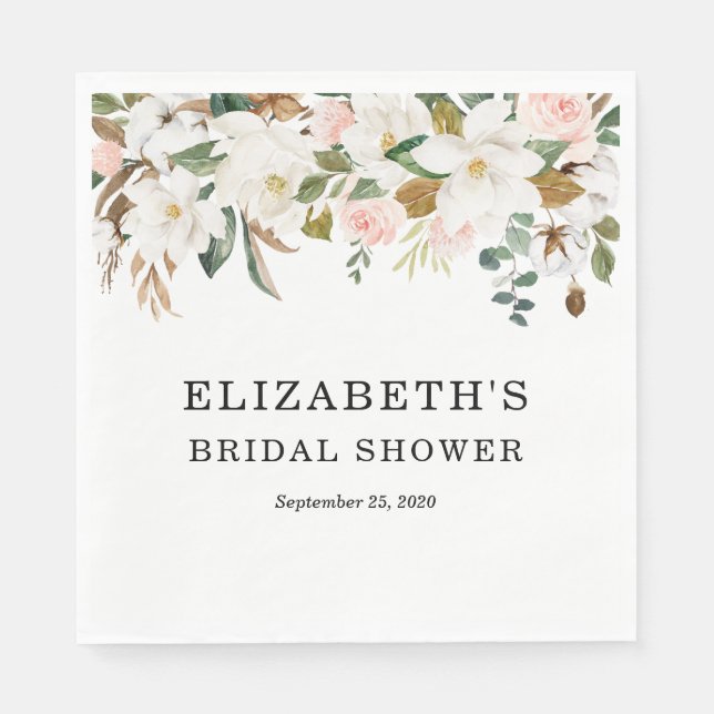 Floral Bridal Shower Napkins | Customised (Front)