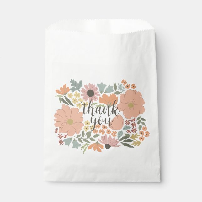 Floral Bridal Shower or Wedding Favour Bags (Front)