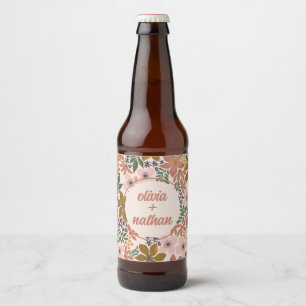 Floral Bridal Shower or Wedding Personalized Beer Bottle Label