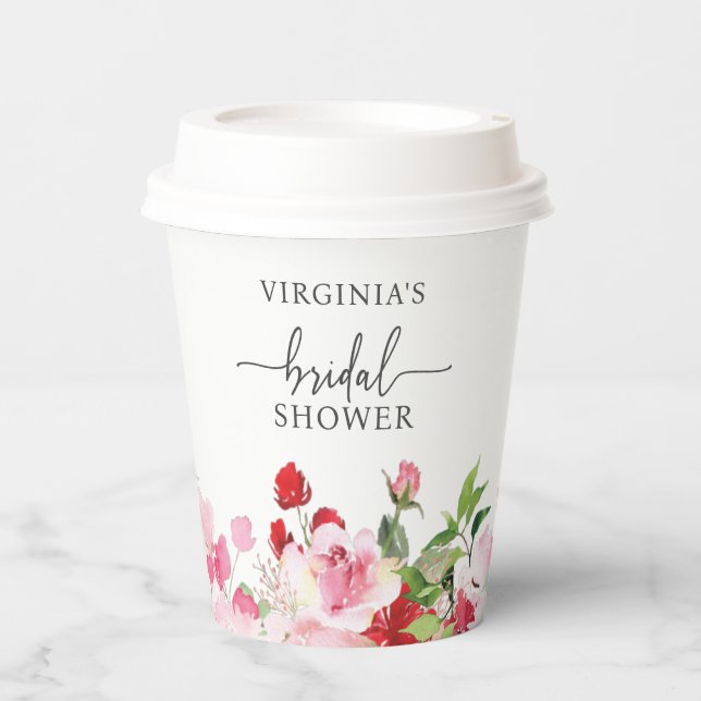 Floral Bridal Shower Paper Cups (Front)