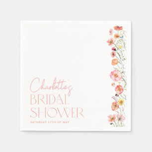 Floral Bridal Shower Poppy Wildflower Napkin