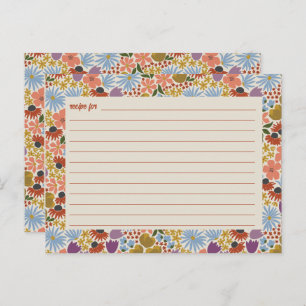 Floral Bridal Shower Recipe Card