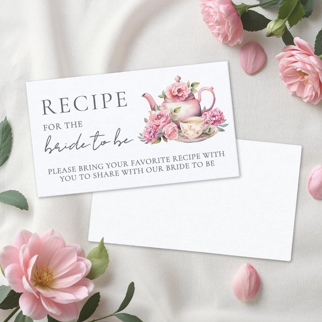 Floral Bridal Shower Recipe Enclosure Card (Floral Bridal Shower Recipe Enclosure Card)
