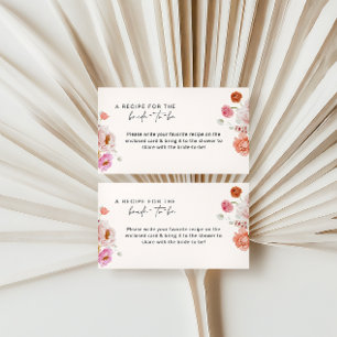 Floral Bridal Shower Recipe Enclosure Card