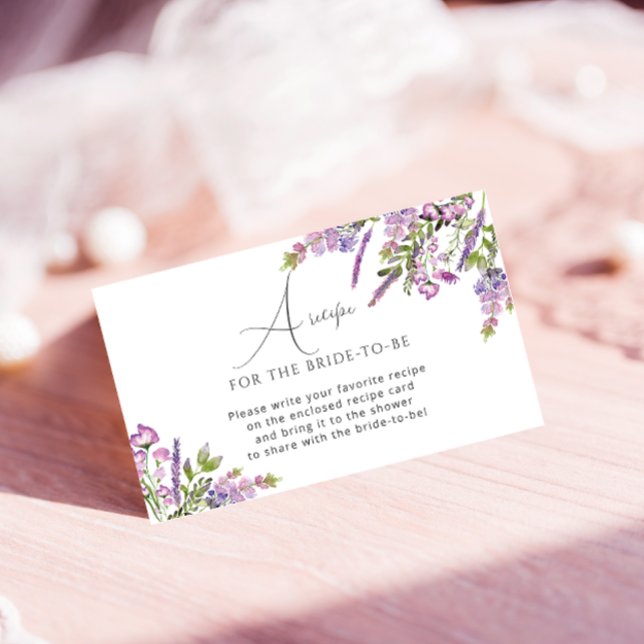 Floral Bridal Shower Recipe Request Enclosure Card (Creator Uploaded)