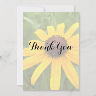Floral Bridal Shower Single Rudbeckia Photo Custom Thank You Card