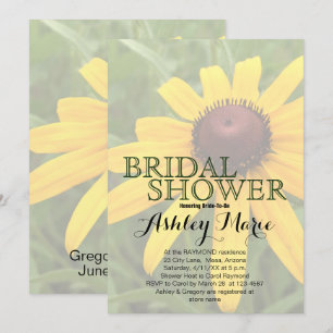 Floral Bridal Shower Single Rudbeckia Photograph Invitation