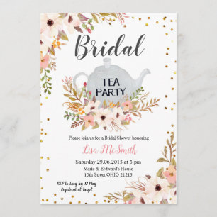 Floral Bridal Shower Tea Party Invitation