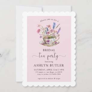 Floral Bridal Shower Tea Party Invitation