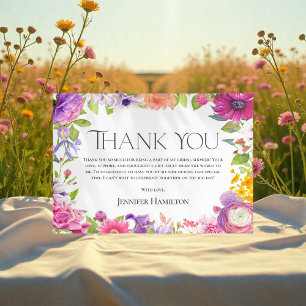 Floral Bridal Shower Thank you Card
