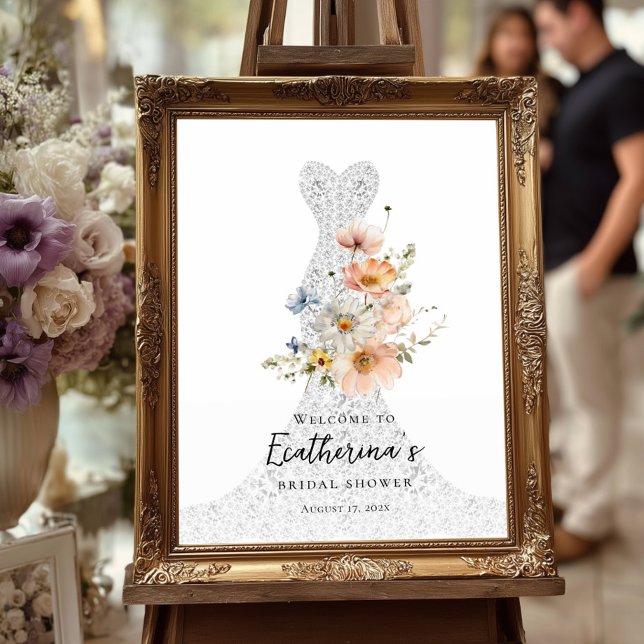Floral bridal shower welcome poster (Creator Uploaded)