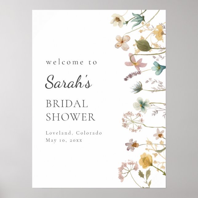 Floral Bridal Shower Welcome Sign (Front)