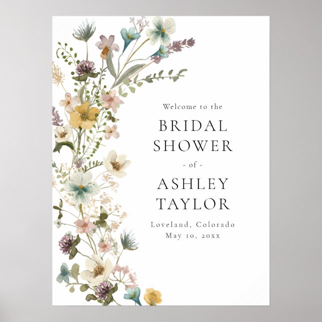 Floral Bridal Shower Welcome Sign (Front)