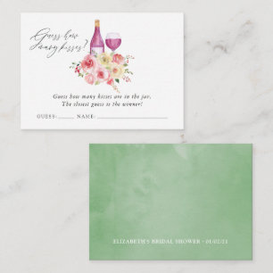 Floral Bridal Shower Wine Tasting Game Enclosure Card