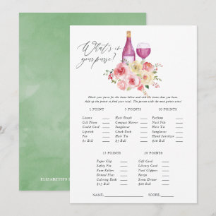 Floral Bridal Shower Wine Tasting Game Invitation